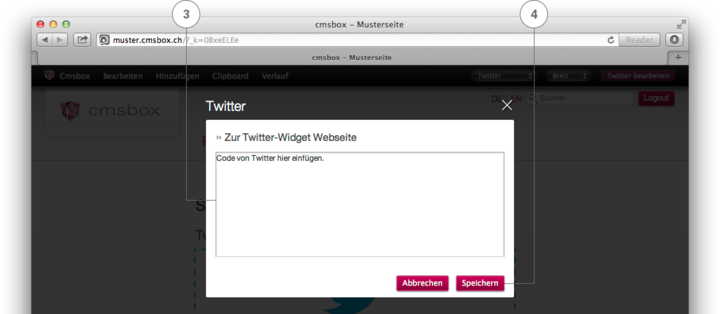 Twitter Eingabefeld